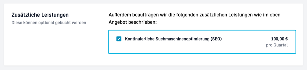 Optionale Angebotsposition