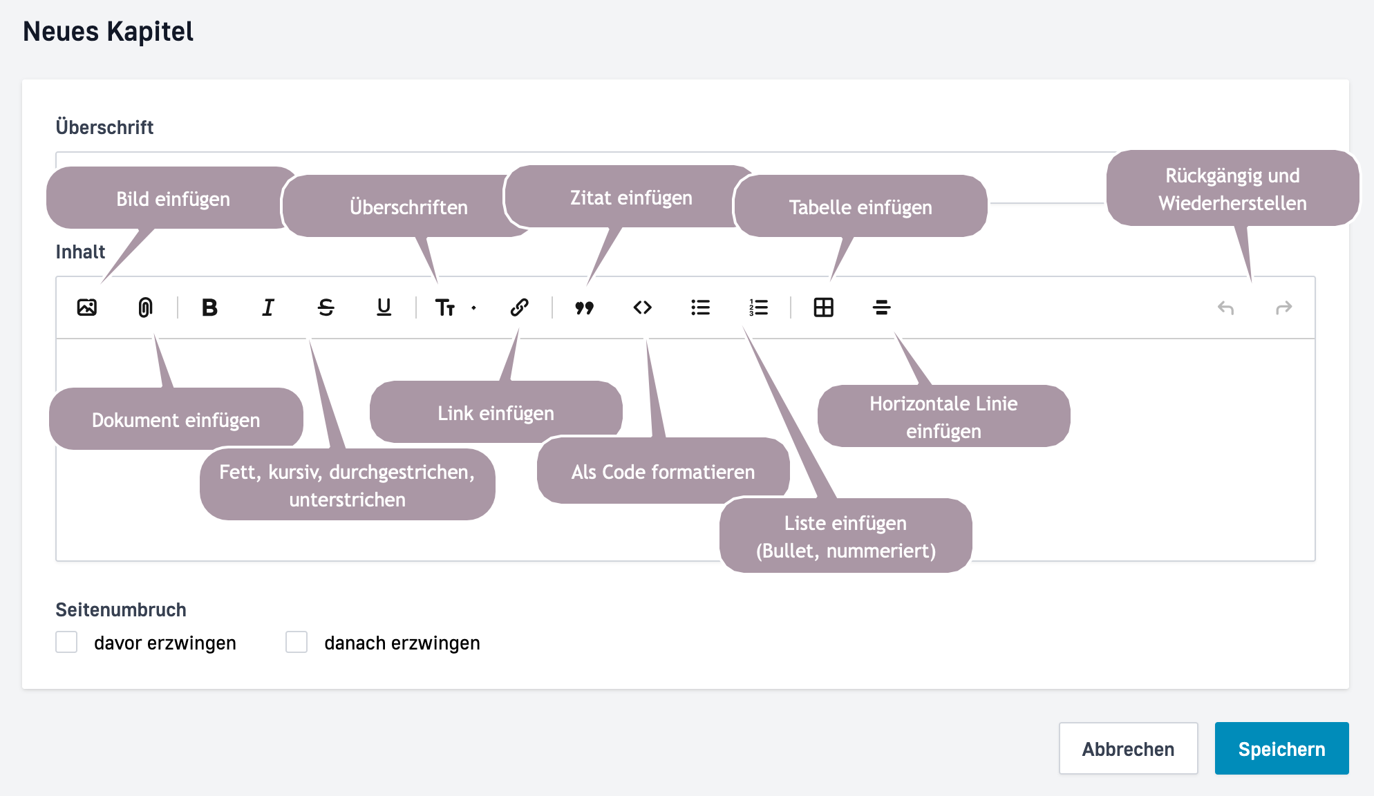 Neuer Editor im Überblick